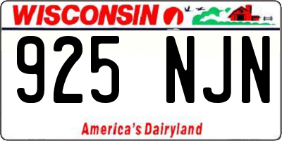WI license plate 925NJN