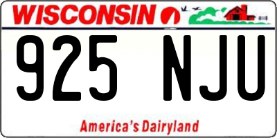 WI license plate 925NJU