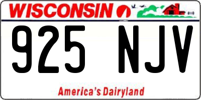 WI license plate 925NJV