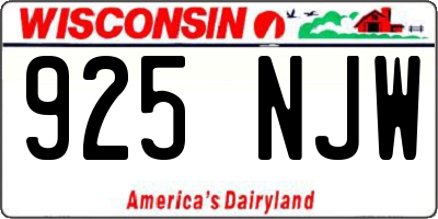 WI license plate 925NJW