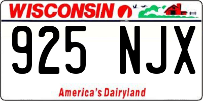 WI license plate 925NJX