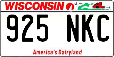 WI license plate 925NKC
