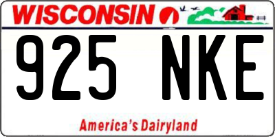 WI license plate 925NKE