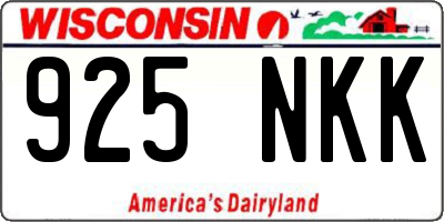 WI license plate 925NKK