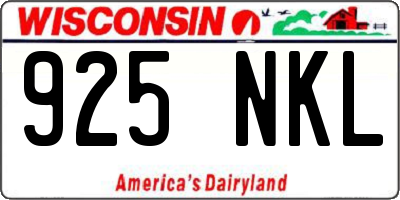 WI license plate 925NKL