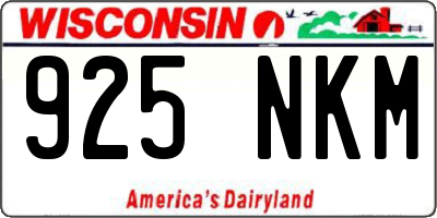 WI license plate 925NKM