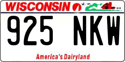 WI license plate 925NKW
