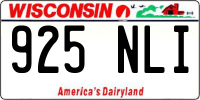 WI license plate 925NLI