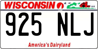 WI license plate 925NLJ