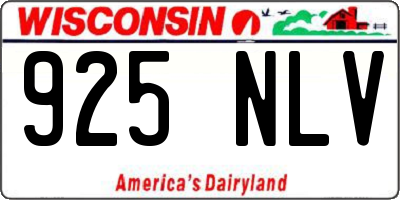 WI license plate 925NLV