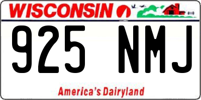 WI license plate 925NMJ