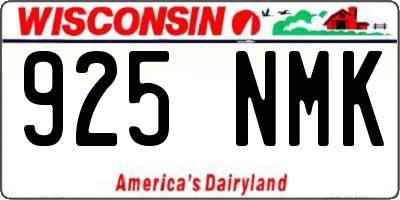 WI license plate 925NMK