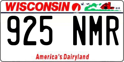 WI license plate 925NMR