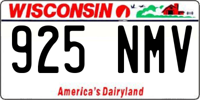 WI license plate 925NMV