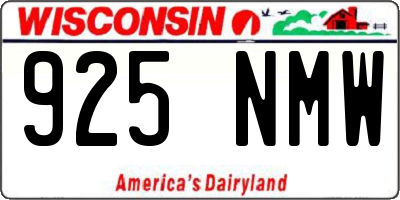 WI license plate 925NMW