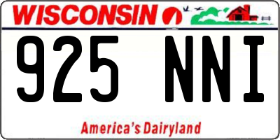 WI license plate 925NNI