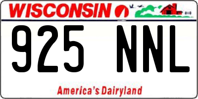WI license plate 925NNL