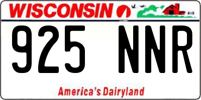WI license plate 925NNR