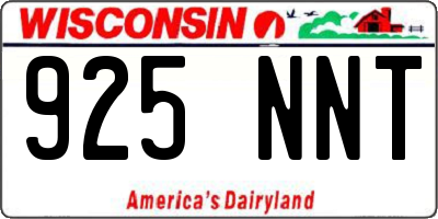 WI license plate 925NNT