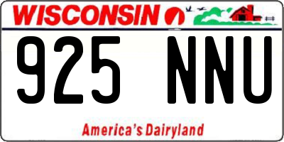 WI license plate 925NNU