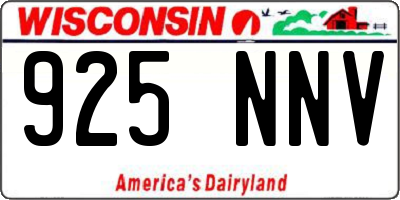 WI license plate 925NNV