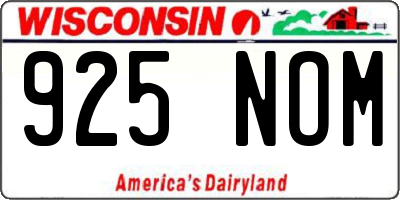 WI license plate 925NOM