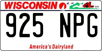 WI license plate 925NPG