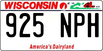 WI license plate 925NPH