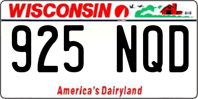 WI license plate 925NQD