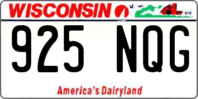 WI license plate 925NQG