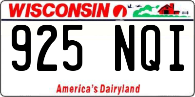 WI license plate 925NQI