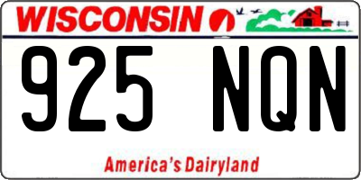 WI license plate 925NQN