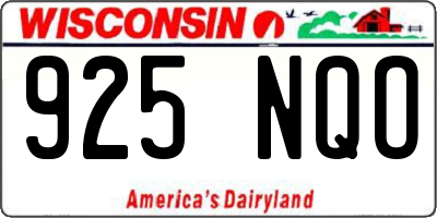 WI license plate 925NQO