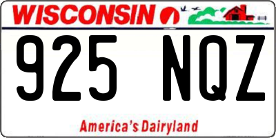 WI license plate 925NQZ