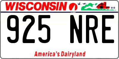 WI license plate 925NRE