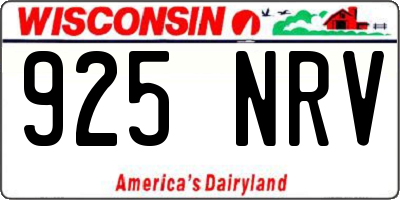 WI license plate 925NRV