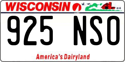 WI license plate 925NSO