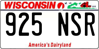 WI license plate 925NSR