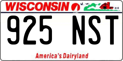 WI license plate 925NST