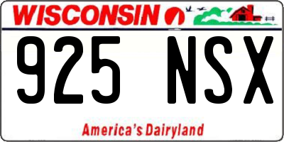 WI license plate 925NSX