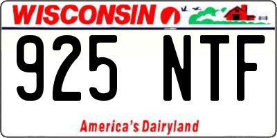 WI license plate 925NTF