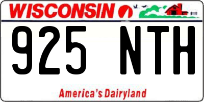 WI license plate 925NTH