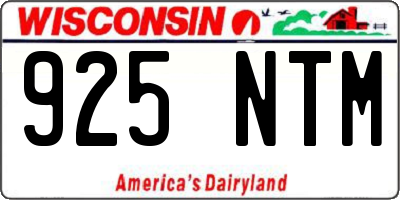 WI license plate 925NTM