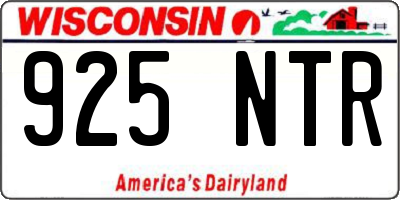 WI license plate 925NTR