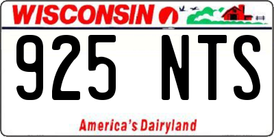 WI license plate 925NTS