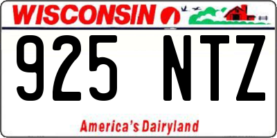 WI license plate 925NTZ