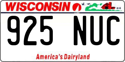 WI license plate 925NUC