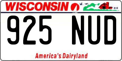 WI license plate 925NUD