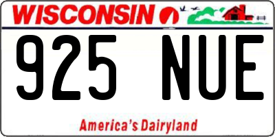 WI license plate 925NUE
