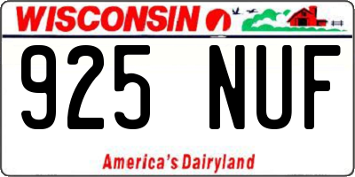 WI license plate 925NUF